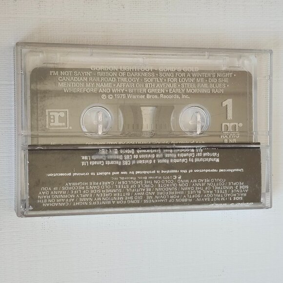 VINTAGE Gordon Lightfoot Gord's Gold Cassette Tape Clear Cassette 1975 ICON - Picture 2 of 4